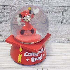 Disney Minnie Mouse in Red Cap & Gown Graduation MUSICAL Water Globe